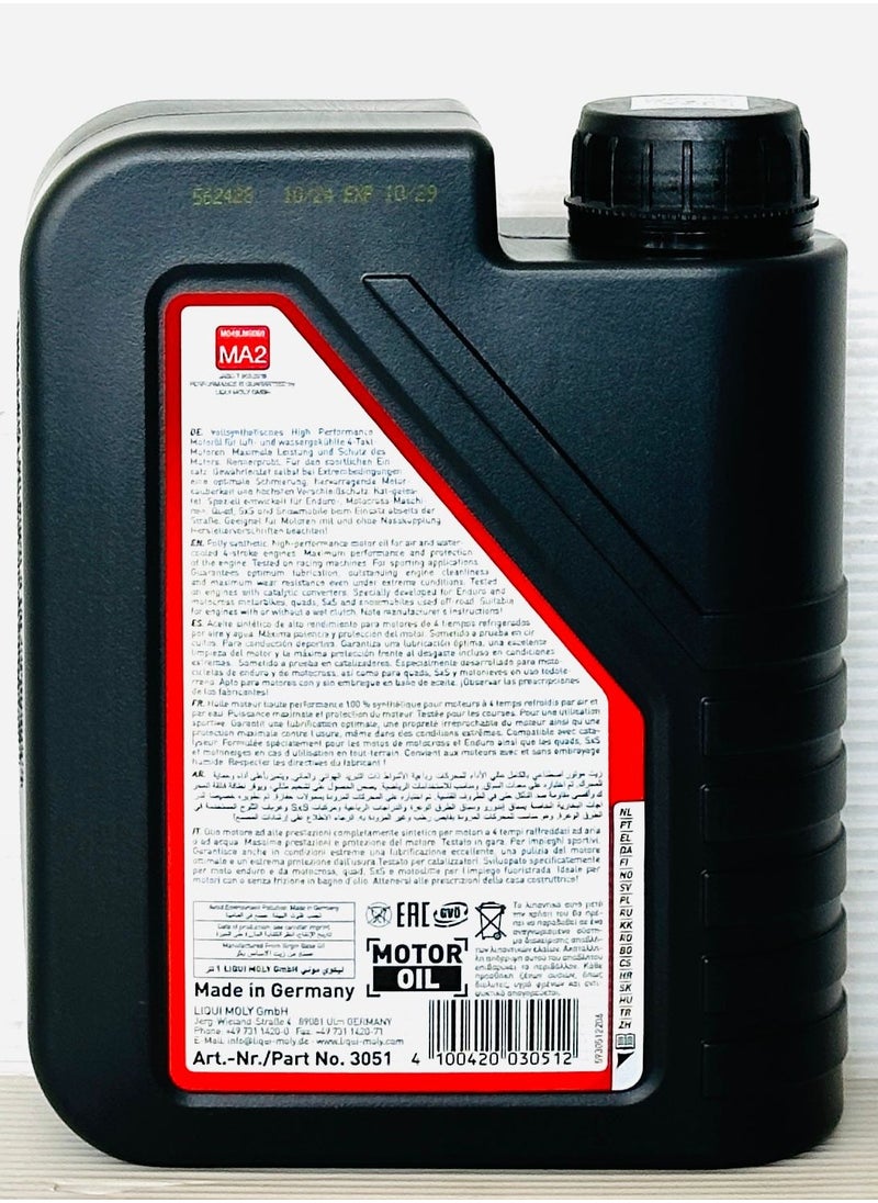 ليكوي مولي زيت 4T Synth 10W-50 للسباقات على الطرق الوعرة سعة 1 لتر (للدراجات النارية، ومركبات الدفع الرباعي، ومركبات SxS، ومركبات الثلج)  - Image 2
