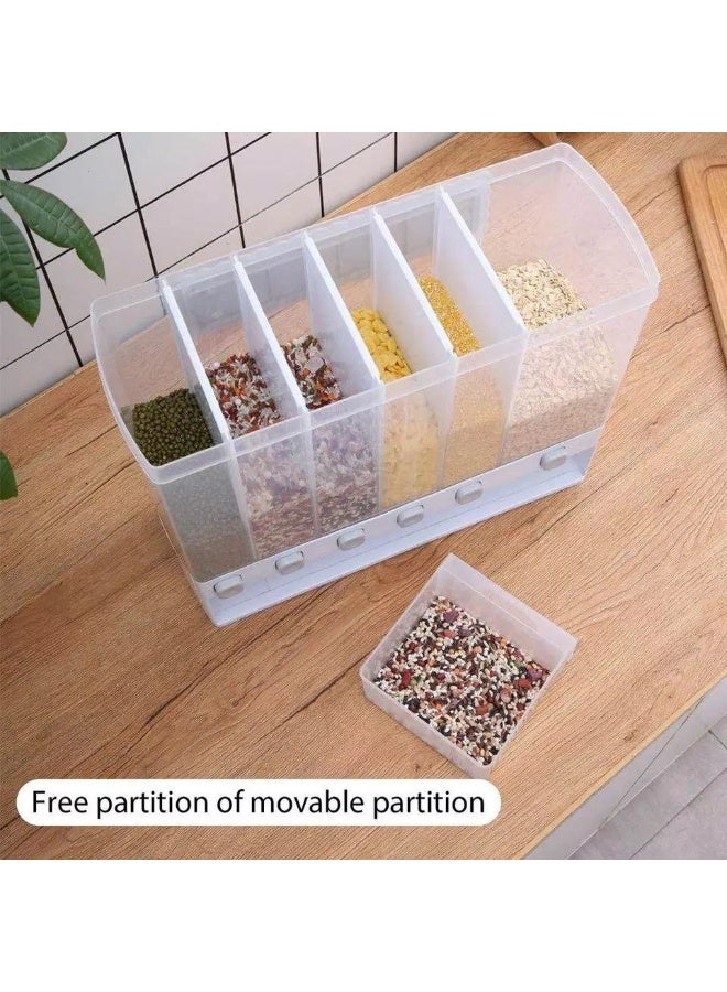 Arabic: علبة تخزين بقوليات وحبوب 6 خانات مع معيار وامكانية تعليق جداري بك - Image 2