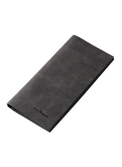 Ultra Thin Long Double Fold Porous Bag Card Storage Wallet Black
