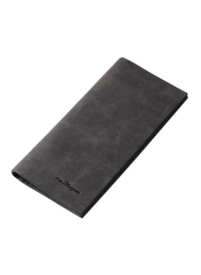 Y&D - Ultra Thin Long Double Fold Porous Bag Card Storage Wallet Black - Image 1