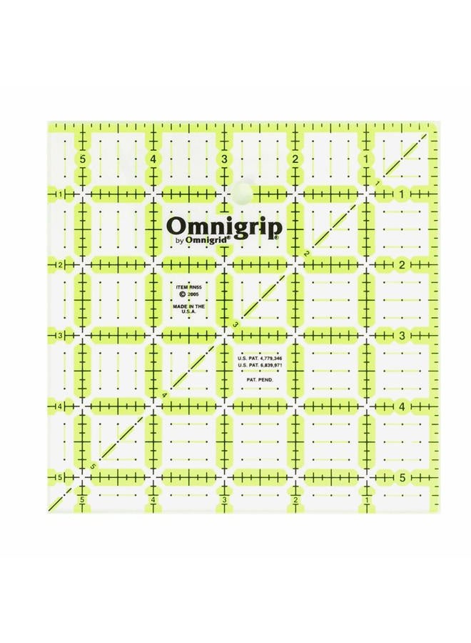 Omnigrid مسطرة خياطة غير قابلة للانزلاق بحجم 5-1/2 بوصة × 5-1/2 بوصة - Image 1