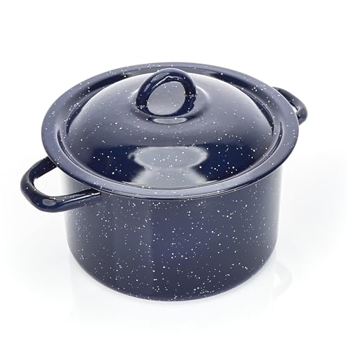 IMUSA, C20666-1063310, Enamel Stock Pot, Blue, 6-Quart - Image 1