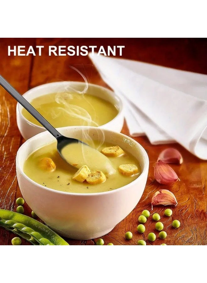 كوالتي 50 قطعة ملاعق بلاستيكية للاستعمال مرة واحدة، ملاعق سوداء متينة ثقيلة الوزن - Image 4