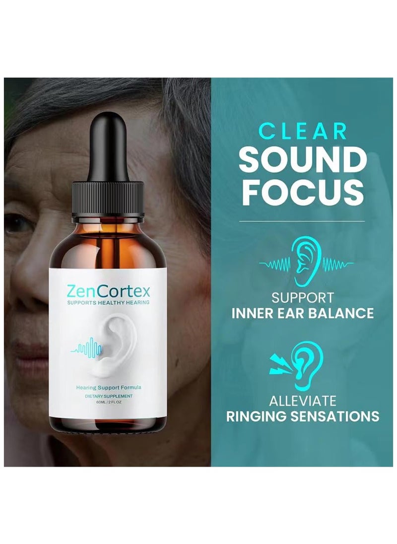 SYOSI Ear Drops for Tinnitus, Zencortex Drops, Zen Cortex Liquid Drops, Helps with Eardrum Health, Promotes Auditory Clarity, 1 Bottle for 30 Days (1 Pack), White  - Image 4