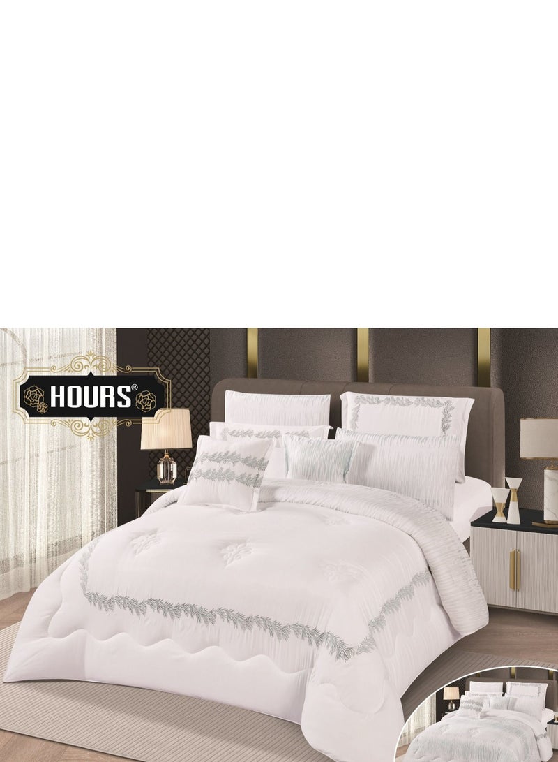 Hours Double-sided embroidered microfiber Nafrons bedspread - 4 pieces  - Image 1