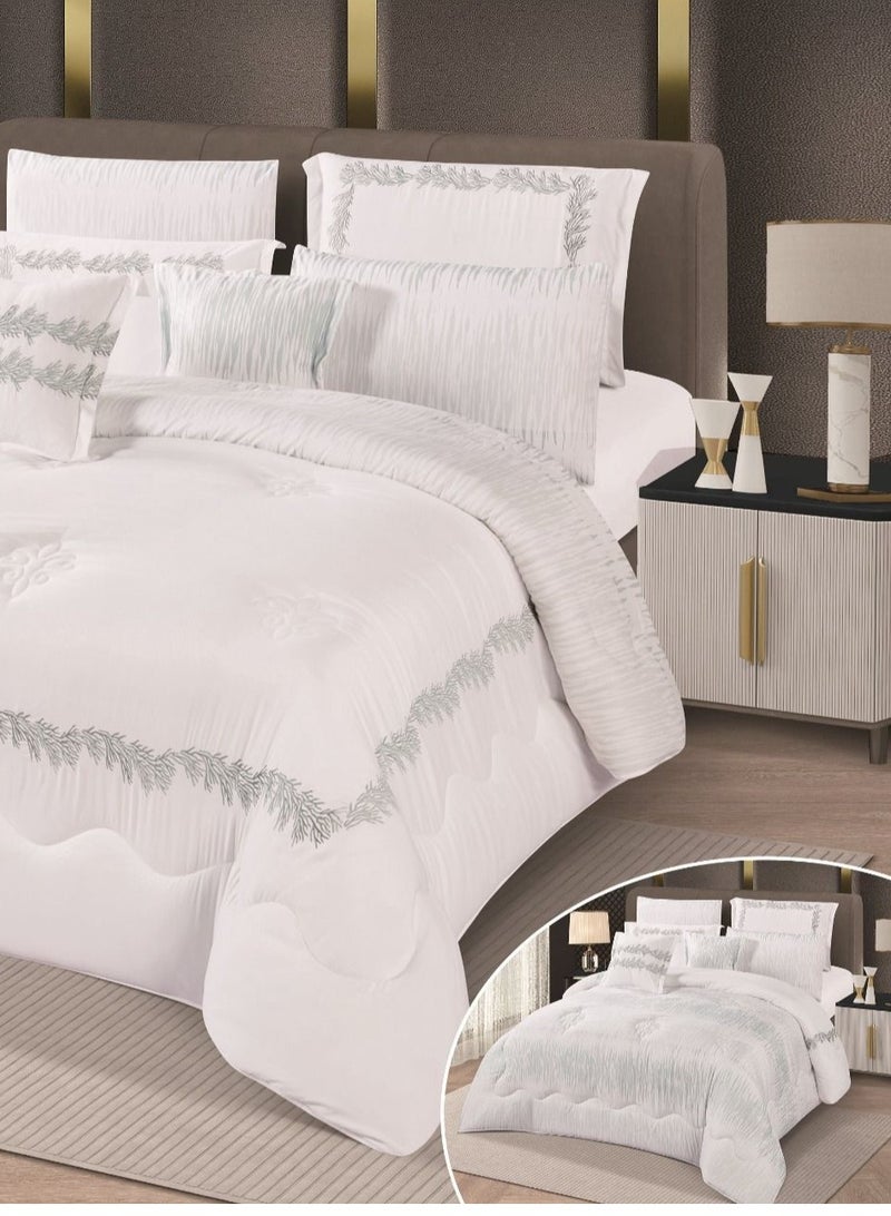Hours Double-sided embroidered microfiber Nafrons bedspread - 4 pieces  - Image 2