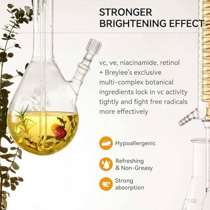BREYLEE Vitamin C Serum for Face & Eye (1.4 oz) for Brightening Skin,Dark Spot Remover,Reduce Wrinkle,Anti Aging,Moisturizer with Hyaluronic Acid,Vitamin E,Retinol - Image 3