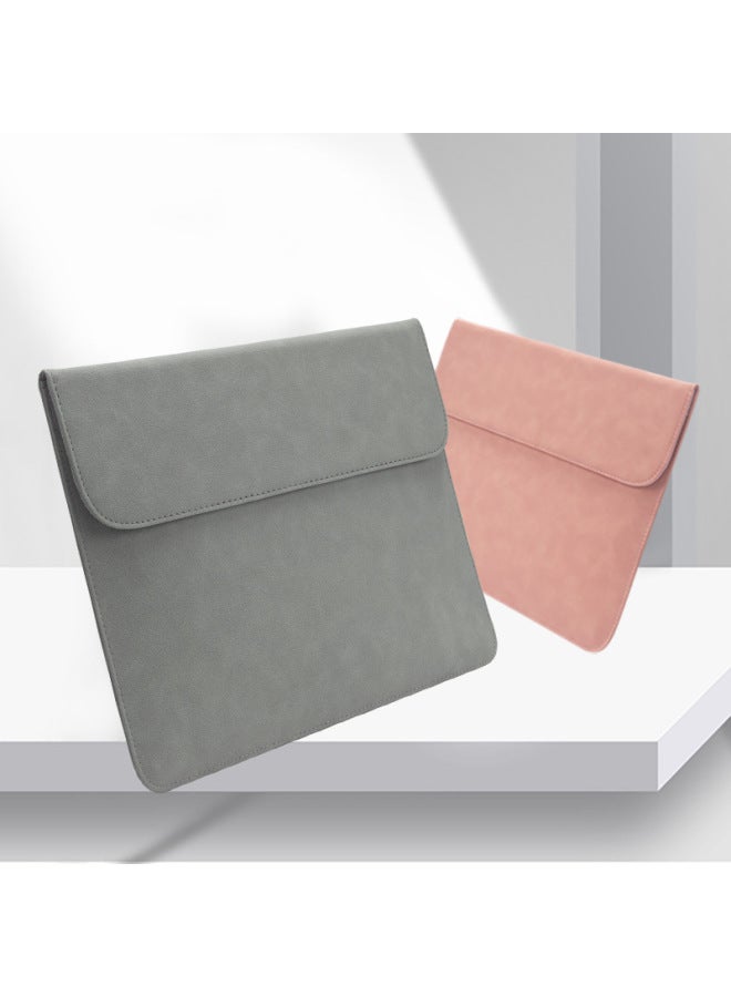 Suitable For Ipad Inner Bag Apple Notebook Leather Case AIR13 Computer Bag Pro16 Inch Protective Case 15 Ultra-thin-Color:Horizontal [inner Bag + Power Bag] @ Pink-Applicable Model:15.6 Inch