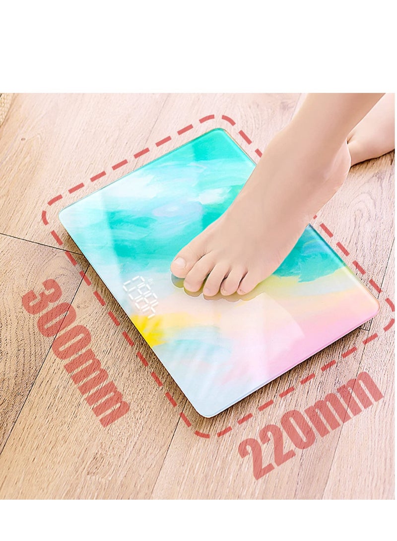 SYOSI Colorful Ultra Wide Platform Scale for Body Weight, Portable Digital Bathroom Scale, Pretty Small Travel Scales for Your Personal Health, Gifts for Women (A) - Image 2