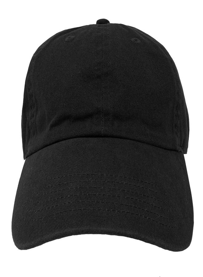 Glory Max 100% Cotton Baseball Cap Classic Plain Low Profile Golf Dad Hat Buckle Adjustable (Black) - Image 3