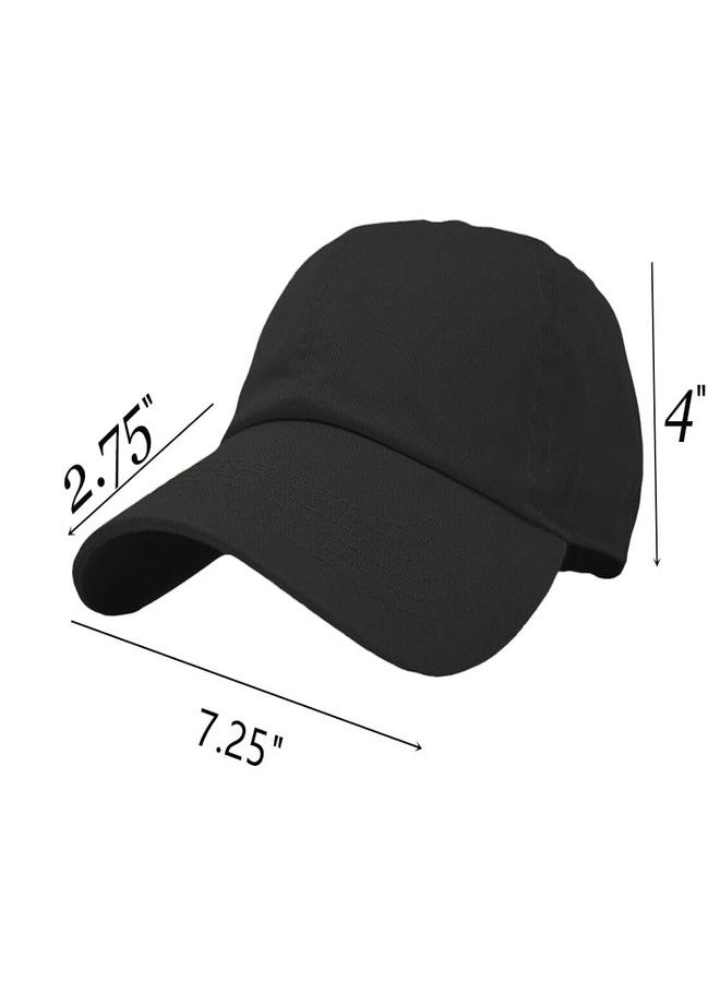 Glory Max 100% Cotton Baseball Cap Classic Plain Low Profile Golf Dad Hat Buckle Adjustable (Black) - Image 2