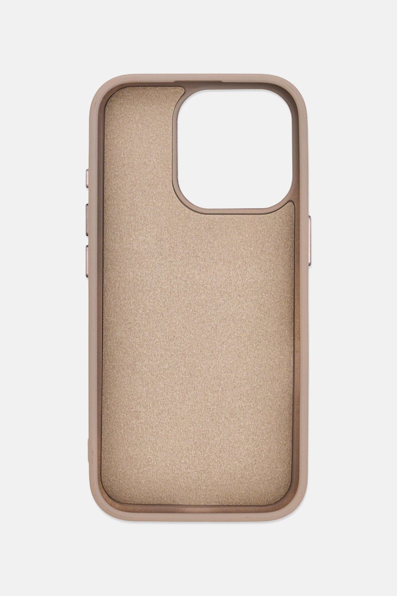 LEVELO iPhone 16 Pro Livia Silicone Protective Case With Camera Ring Stand, Grey - Image 3