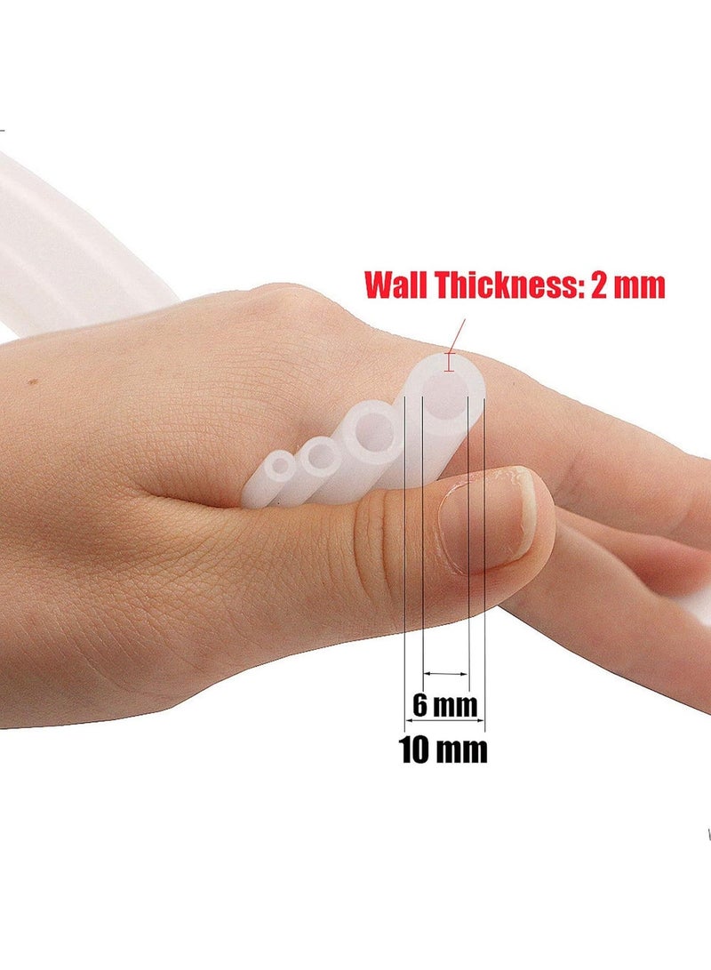 Silicone Tube 1/4"(6mm) ID x 3/8"(10mm) OD Clear Flexible Silicone Rubber Tubing Water Air Hose Pipe Transparent (3.3ft / 1m；6 x 10mm) - Image 2