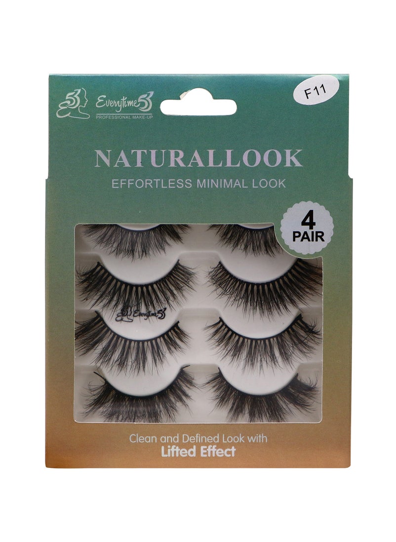 Everytime53 Everytime53 Women's 4 Pair Natural Look Eye Lashes - F11  - Image 1