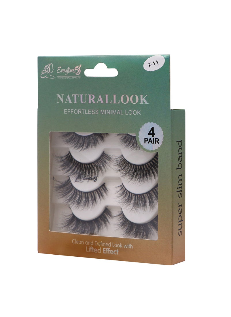 Everytime53 Everytime53 Women's 4 Pair Natural Look Eye Lashes - F11  - Image 2