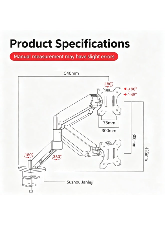 Ergonomic Extra-Wide Monitor Stand, Suitable For Flat And Curved Monitors Up To 32 Inches, Supporting Screens Up To 32 Inches - Load Capacity Up To 10 Kg. - Image 2