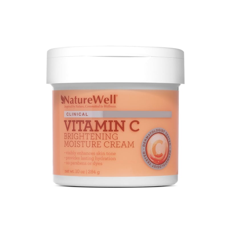 NATURE WELL Clinical Vitamin C Brightening Moisture Cream for Face  Body AntiAging Skincare Firming Nourishing Hydration Reduces Discoloration Improves Overall Tone  Texture 10 Oz