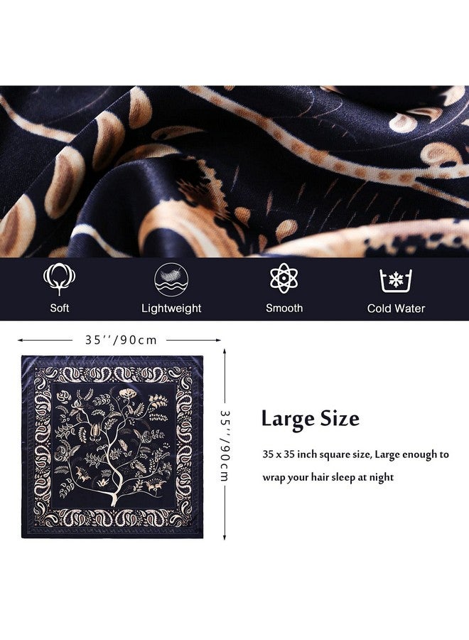 PALAY PALAY® Women Satin Scarf 35"x35" Silk Feel Head Scarf for Women & Girls, Lightweight Square Scarf, Stylish Hair Wrap, Soft Pillow Cover, Elegant Jacquard Print, Gift for Ladies - Image 3