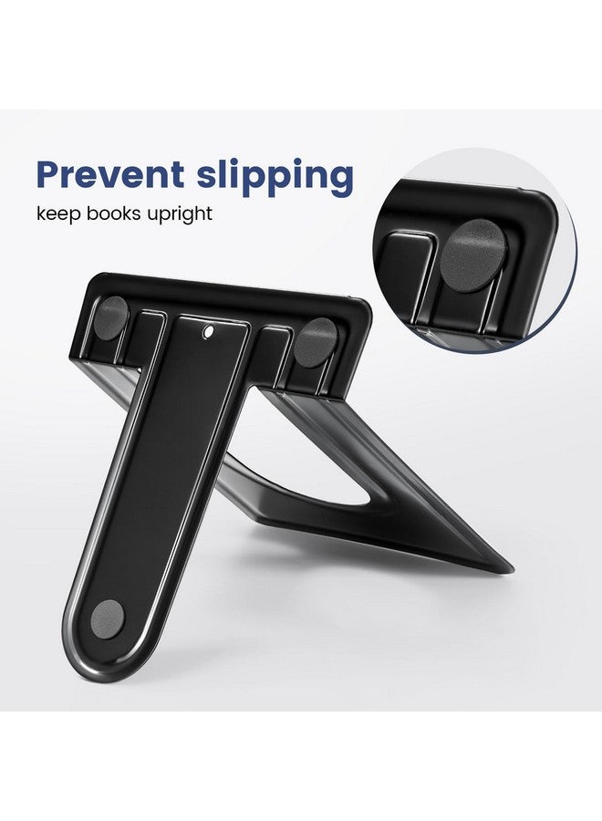HappyHapi Bookends, Book Ends, Metal Bookend For Shelves, Non-Skid Book End To Hold Books, Black Book Stopper/Holder For Office Home Kitchen, 5.7X 4.9 X 6.5 In, 3 Pair(6 Pcs, Large) - Image 4
