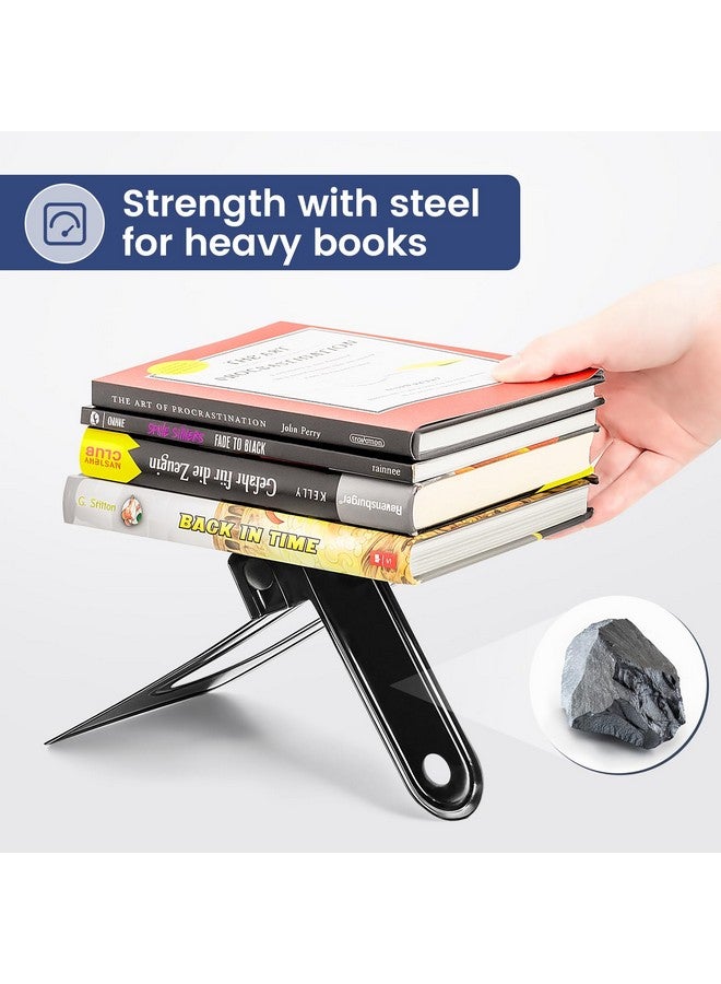 HappyHapi Bookends, Book Ends, Metal Bookend For Shelves, Non-Skid Book End To Hold Books, Black Book Stopper/Holder For Office Home Kitchen, 5.7X 4.9 X 6.5 In, 3 Pair(6 Pcs, Large) - Image 2