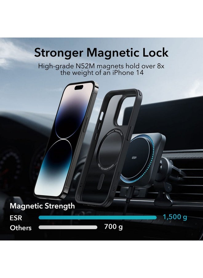 اي اس ار جراب ESR لهاتف iPhone 14 Pro Max، متوافق مع MagSafe، مقاوم للخدش، رفيع ونحيف، حماية كلاسيكية من الصدمات بدرجة عسكرية، TPU، غطاء خلفي مغناطيسي، أسود غير لامع  - Image 4