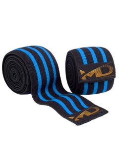 MD Knee Support Wraps for Weightlifting, Fitness & Gym Workouts 2Pcs, Blue  - Image 4