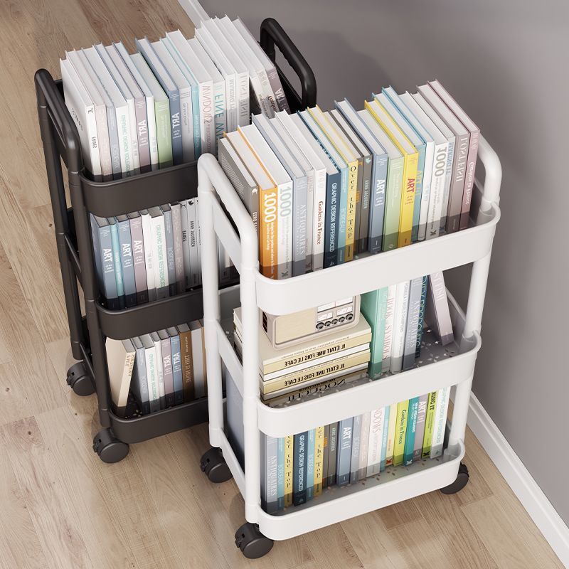 Multi-layer Plastic Storage Cart on Wheels for Kitchen Bathroom - Image 3