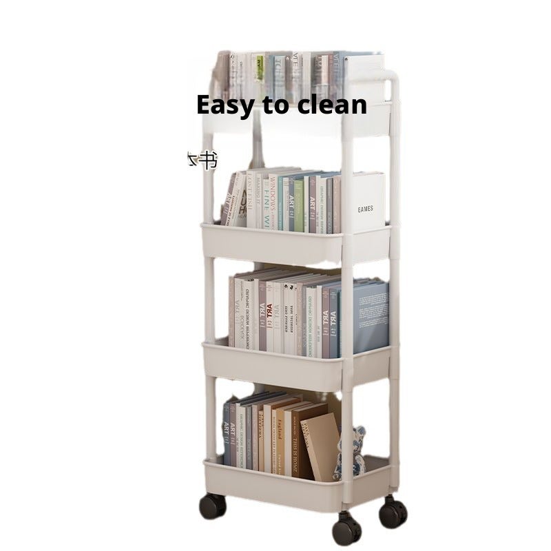 Multi-layer Plastic Storage Cart on Wheels for Kitchen Bathroom - Image 5