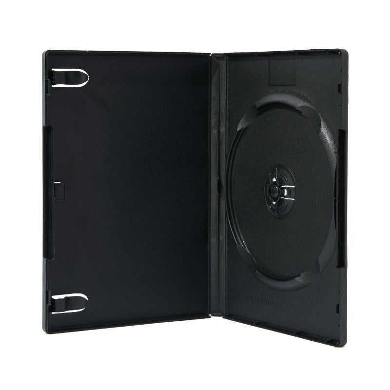 Maxtek 5 Pack Standard 14mm Black Signle Disc CD, DVD, Blu-Ray Disc Cases with Outter Clear Sleeve - Image 1