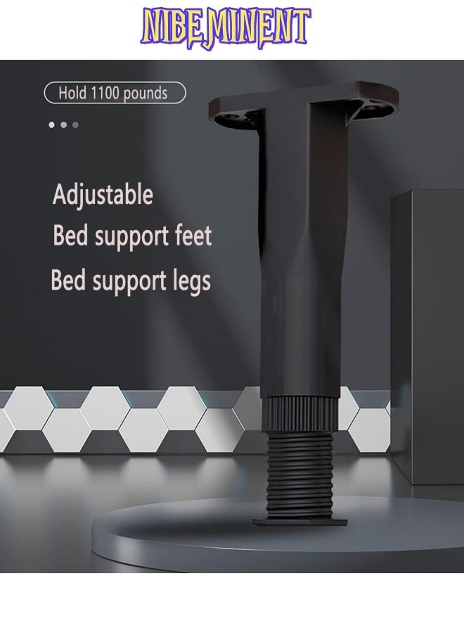 NIBEMINENT Bed Frame Legs-Durable Bed Support Legs, Bed Frame Support Legs,Adjustable Height Center Support Leg for Bed Frame (7.48"-15.3"), 4-Pack Bed Slats Legs, Long-Lasting Stability (T003, Small) - Image 4