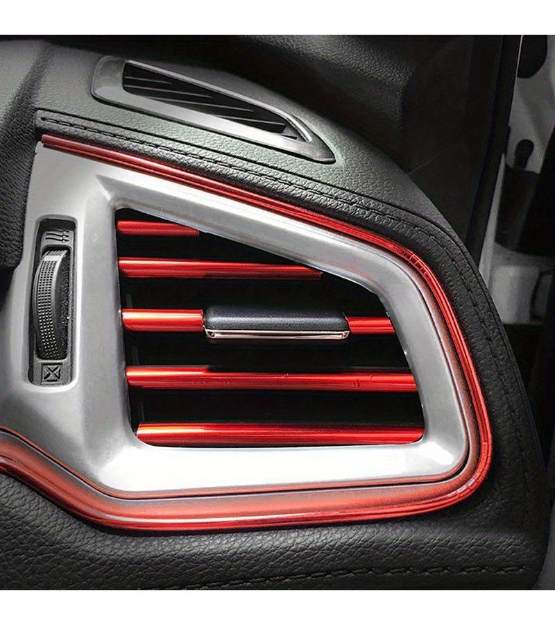 Blue Car Air Conditioner Outlet Trim Strip Universal U Shape Decor - Image 4