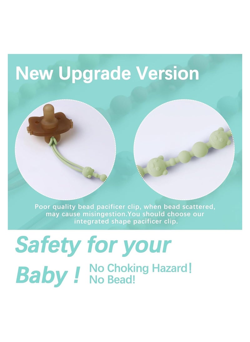 Generic - 4 Pack Pacifier Clips Silicone Pacifier Holder with One-Piece Beads for Baby Boys and Girls Teething and Newborns Applies to Car Seat Toy Teether Toy High Chair Stroller Accessories - Image 1