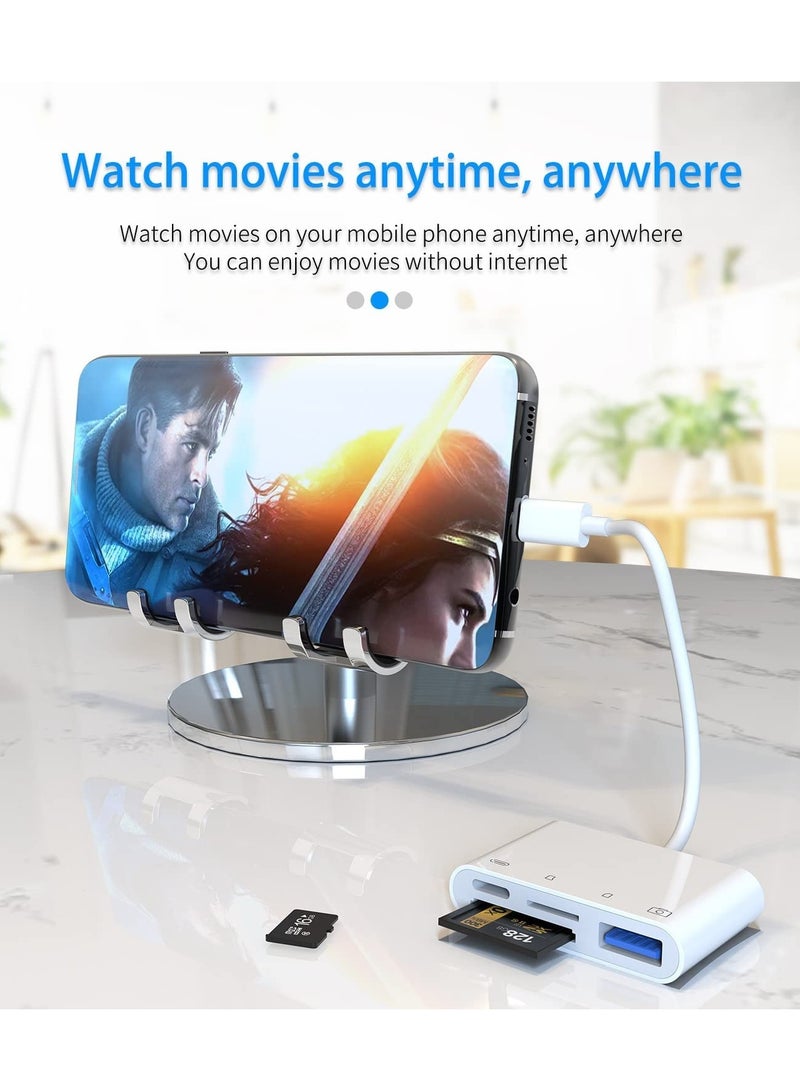 إلترازون Camera Memory SD Card Reader Compatible for iPhone,Compatible with Lightning Male to USB Female OTG Adapter Micro TF Power Charging Splitter Charger Connector for Apple for ipad 12 11 xs - Image 4