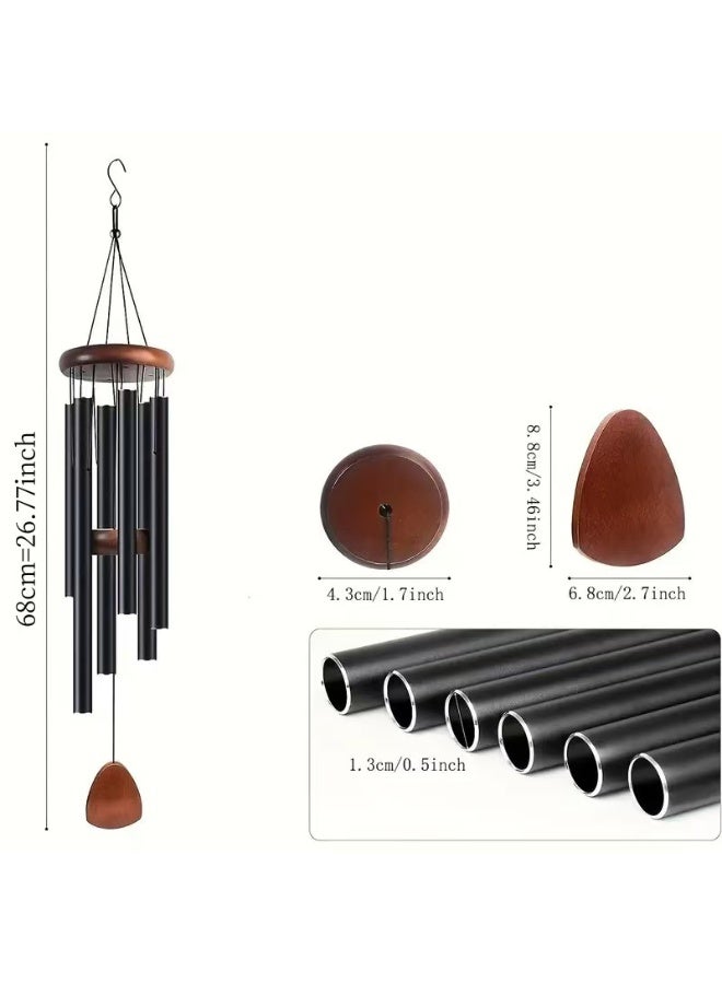 Six-Tube Retro Aluminum Wind Chime Metal Home Decoration Pendant - Image 2