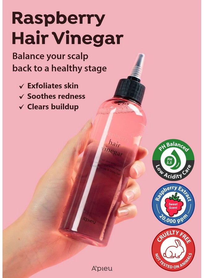 A'Pieu A’PIEU Raspberry Hair Vinegar Rinse & Refill Bundle 6.76 + 13.6 fl oz - Scalp Treatment for pH Balance, Hair Growth | Clarifying, Dandruff & Oil Control | Silky, Shiny Hair - Image 2