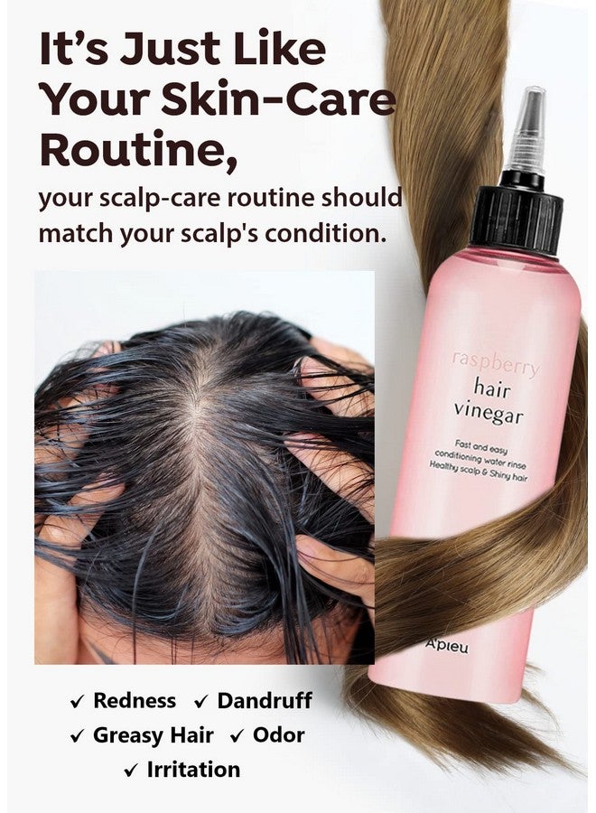 A'Pieu A’PIEU Raspberry Hair Vinegar Rinse & Refill Bundle 6.76 + 13.6 fl oz - Scalp Treatment for pH Balance, Hair Growth | Clarifying, Dandruff & Oil Control | Silky, Shiny Hair - Image 4
