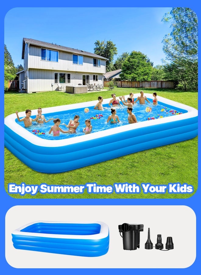 Generic Inflatable Swimming Pool 210x140x60cm【Air Pump Included】- Large Thickened Backyard Family Pool for Adults/Kids | Summer Party & Durable Quick-Setup  - Image 1