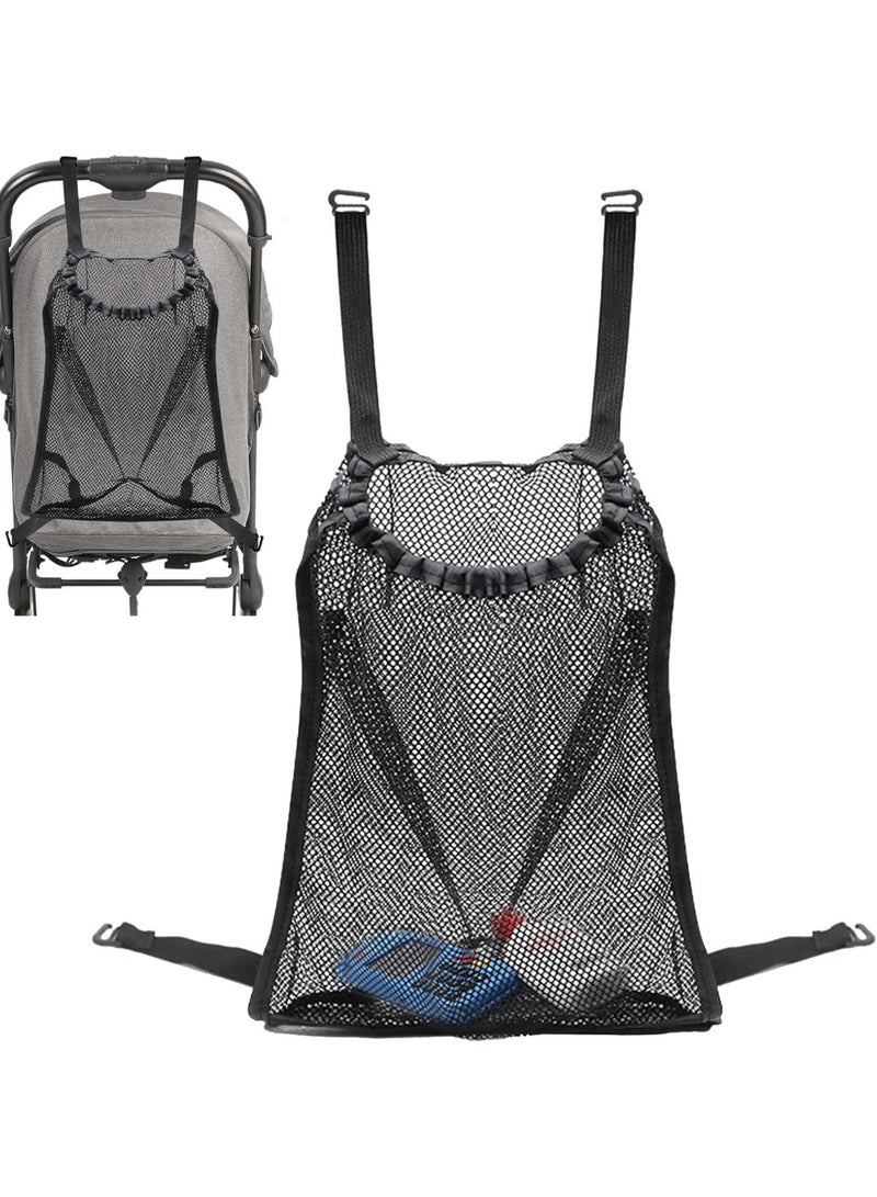 Stroller Storage Net - Baby Stroller Storage Bag Stroller Hangable Bag Adjustable Straps, Large Storage Container For Diaper Toy Snack Stroller Accessories Car Storage Bag - Image 1