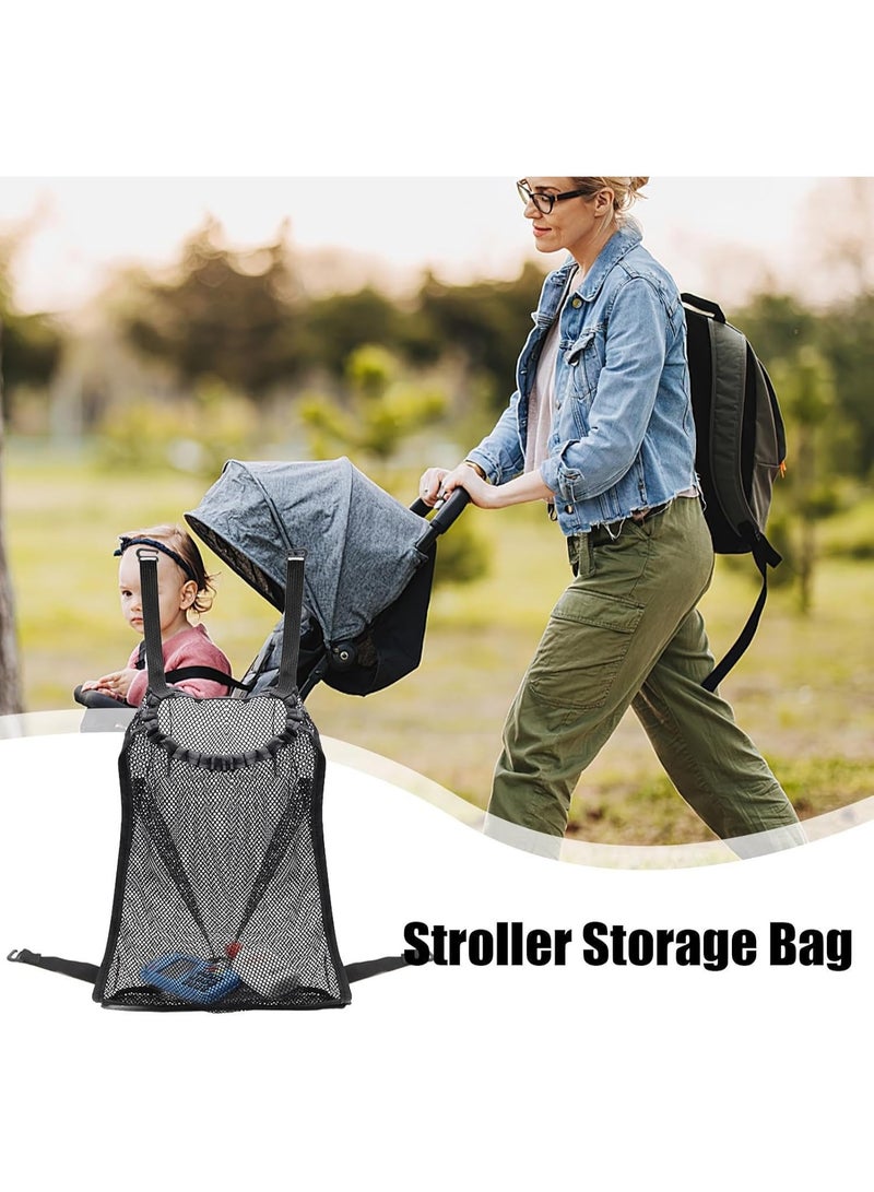 Stroller Storage Net - Baby Stroller Storage Bag Stroller Hangable Bag Adjustable Straps, Large Storage Container For Diaper Toy Snack Stroller Accessories Car Storage Bag - Image 4