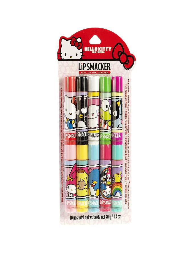 Lip Smacker Sanrio Hello Kitty and Friends 10 Piece Flavored Lip Balm Party Pack, Clear Matte, For Kids, Men, Women, Dry Lips, My Melody, Little Twin Stars, and Chococat - Image 3