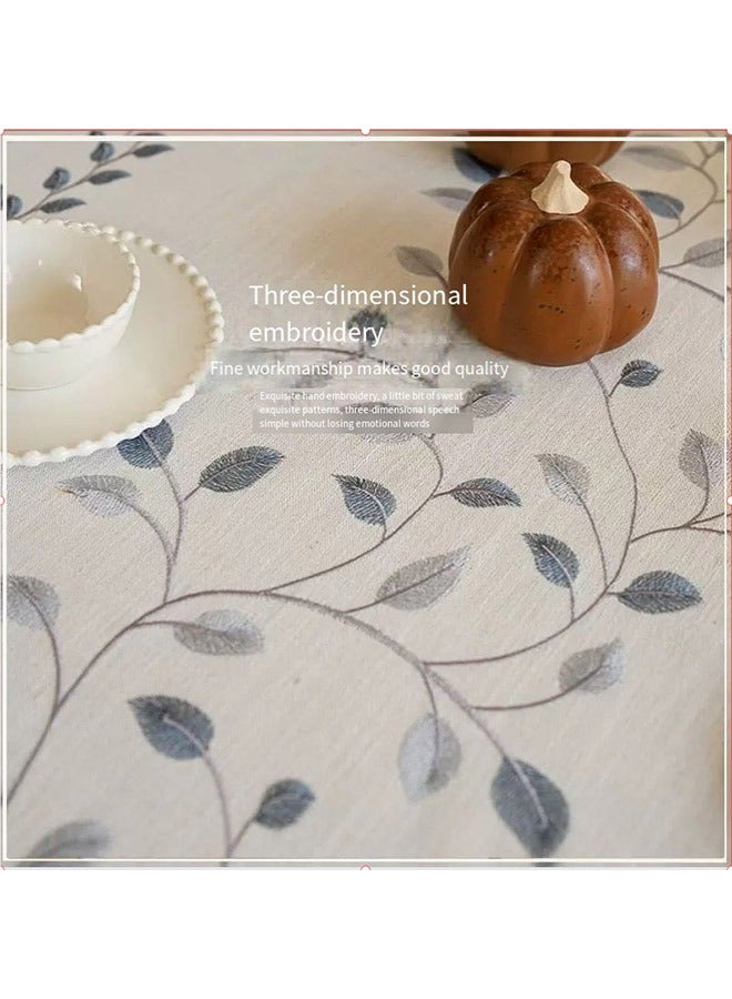 Lace Tassel Detail Tablecloth Beige/White 100x160cm  - Image 5