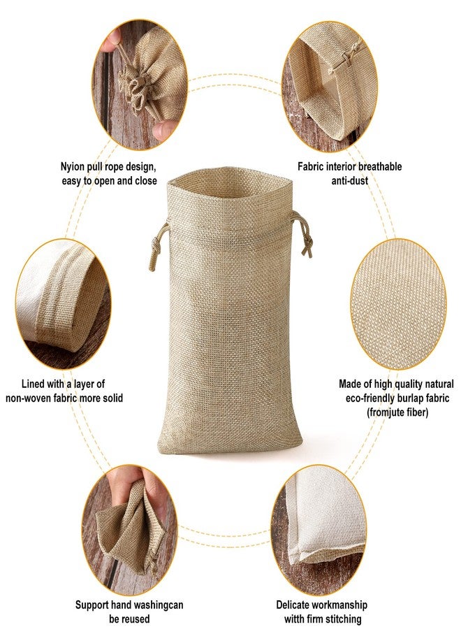 WenTao 25Set Reusable Burlap Gift Bags with Drawstring, 4x6" Small Party Favor Gift Bags + Bonus Gift Tags & String, Brown Linen Sacks Bag for Wedding Party Favor, Jewelry Pouches, Christmas, Festival, Kids Birthday, Coffee, DIY Craft Sachet Bulk Bags - Image 2