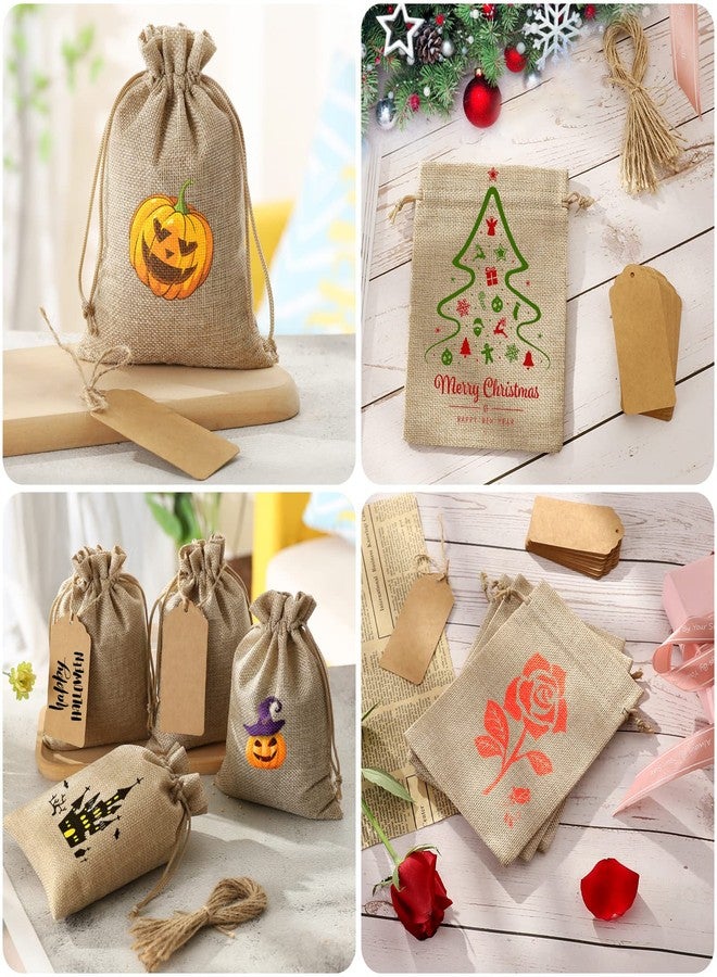 WenTao 25Set Reusable Burlap Gift Bags with Drawstring, 4x6" Small Party Favor Gift Bags + Bonus Gift Tags & String, Brown Linen Sacks Bag for Wedding Party Favor, Jewelry Pouches, Christmas, Festival, Kids Birthday, Coffee, DIY Craft Sachet Bulk Bags - Image 5