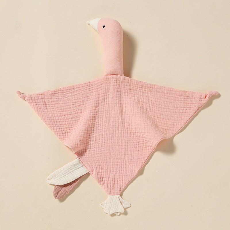 Comforting Towel Baby Pure Cotton Newborn Cute 0-1 Year Old Sleeping Baby Soothing Toy Little Swan Puppet Hand Puppet Toy - Image 1