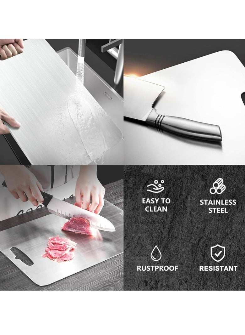 مارلا مول لوح تقطيع مضاد للبكتيريا مصنوع من التيتانيوم الخالص، مقاوم لعلامات السكاكين، لا يصدأ أو عفن، آمن للغسل في غسالة الأطباق، مناسب للمطابخ المنزلية ومكملات الغذاء للأم والطفل والتخييم في الهواء الطلق - Image 2