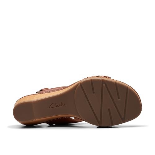 clarks صندل كلاك للنساء سياناه ستيب ويدج، جلد بني، 9.5 - Image 4