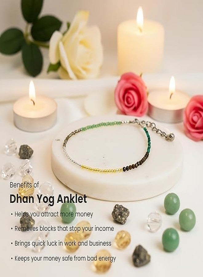 UROOH Dhan Yog Anklet with Pyrite, Citrine, and Aventurine, Attracts Wealth and Financial Prosperity, Astrology Anklet for Girls and Women - Image 3