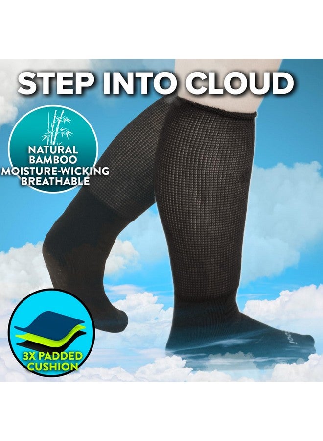 Gooi Gooi Extra Wide Socks for Swollen Feet Soft Stretch to 30" Seniors Diabetics Men Women 10-13 13-15 Non Binding Loose Fit Top Edema Lymphedema Neuropathy Bariatric Cover Cast Over The Calf Plus Size - Image 3