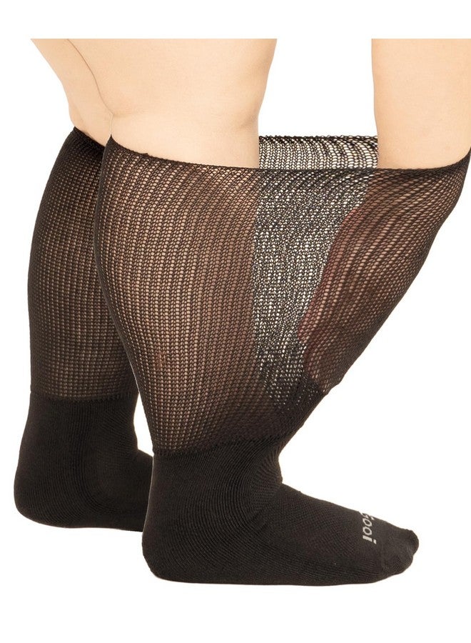 Gooi Gooi Extra Wide Socks for Swollen Feet Soft Stretch to 30" Seniors Diabetics Men Women 10-13 13-15 Non Binding Loose Fit Top Edema Lymphedema Neuropathy Bariatric Cover Cast Over The Calf Plus Size - Image 1