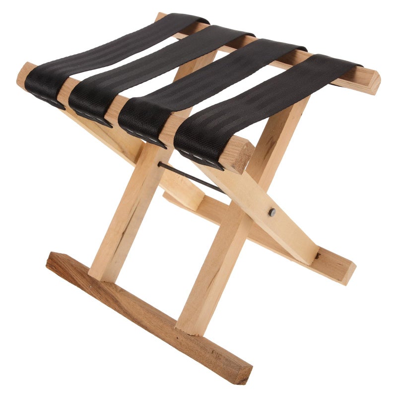 Portable Folding Camp Stool 28cm Height Wooden Outdoor Fishing Chair For Hiking Camping - Image 2
